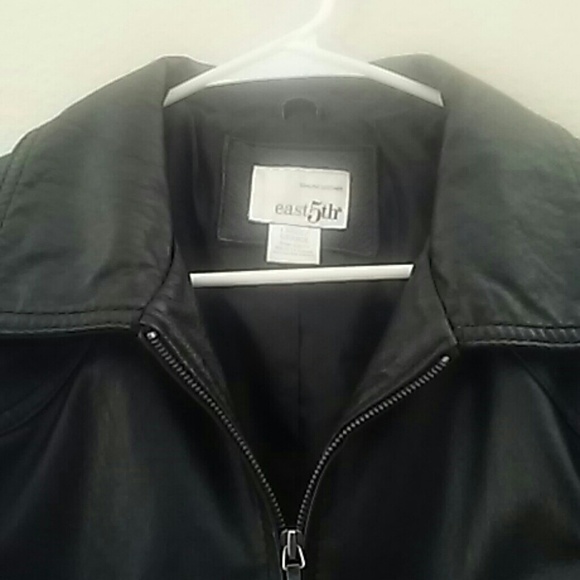 East 5th 100% Genuine Black Leather Jacket Large - Picture 2 of 4
